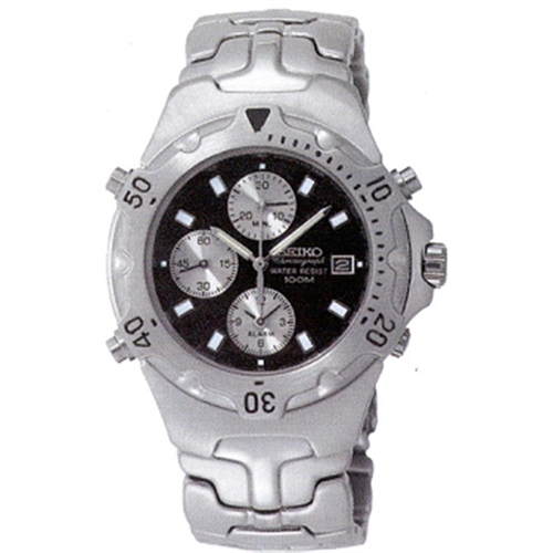 Seiko 48Z8ZG 7T32-6M49 Genuine Seiko Watchband Alarm Chronograph-Silver  Tone Metal-48Z8ZG watchband 