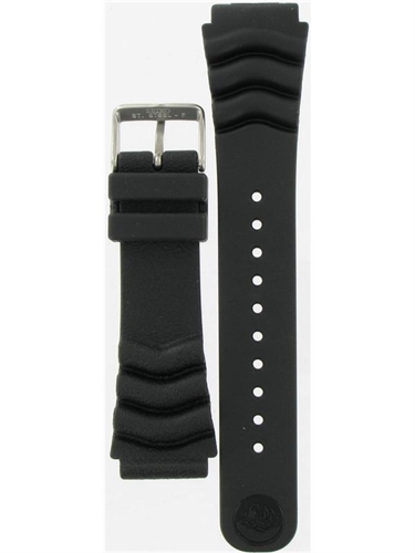 Seiko 4FY8JZ 27mm Lug Width Rubber-Black watchband 