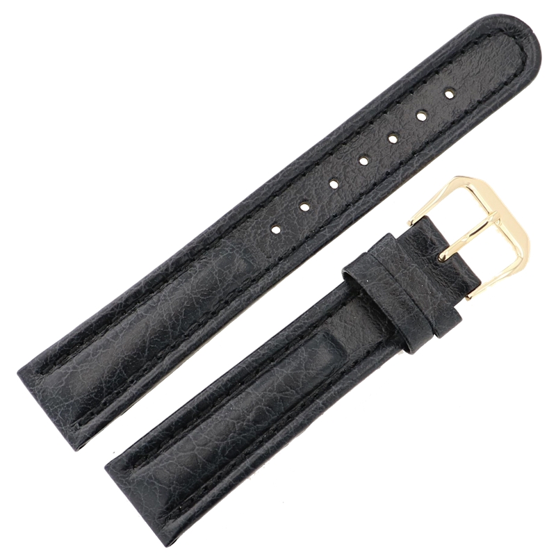 Kreisler 410301-18 18mm BLACK PADDED LEATHER NON ALLERGY LEATHER 18mm ...