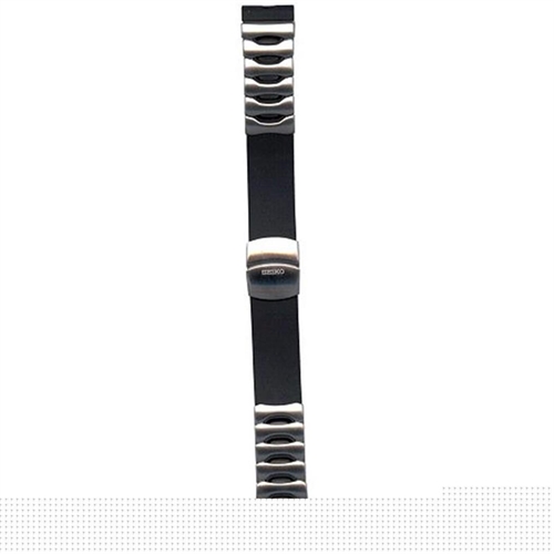 Seiko 4GC9HB 5M42-0E39 Kinetic 19mm Mens Silver Tone Metal & Rubber  4GC9JB/4GC9HB watchband 029882895375 