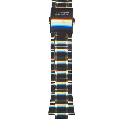 Seiko 35G6WZ 5M62-0BJ0 Genuine Seiko Watchband 22mm Two Tone Black/Gold  Titanium watchband 799493763874 