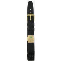 Authentic Hirsch 16mm Black Reptile watch band