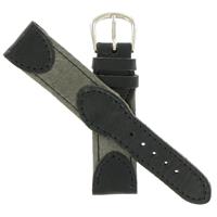 Authentic Swiss Army Brand 15mm Black/Grey Leather watch band