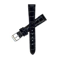 Authentic Swiss Army Brand 16mm Black Crocodile Grain watch band