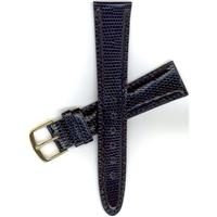 Authentic Seiko 20mm Black Genuine Padded Java Lizard watch band