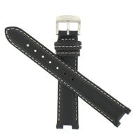 Authentic Coach 15/13mm Black-Stitched Leather watch band