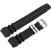 Authentic Citizen 21/24mm Black Rubber Strap watch band