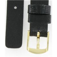 Authentic Seiko 13mm Black Leather Strap watch band