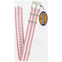 Authentic Fossil 18mm Pink and White Stripe Nylon Field watch band