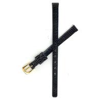 Authentic Seiko 07mm Black Genuine Lizard watch band