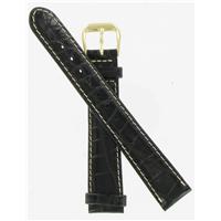 Authentic DeBeer 16mm Black Baby Crocodile Grain with White Stitches watch band