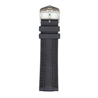 Authentic Tag Heuer 20mm (Men's) Black Leather w/ Silver Tone Buckle watch band