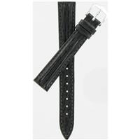 Authentic Hirsch 14mm Black Leather Strap Gold Tone Buckle watch band