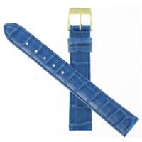 Authentic Town & Country 16mm Blue Croc Grain Regular Gold Tone Buckle watch band