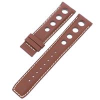 Authentic Tissot 20mm Brown Leather w/ White Stitching watch band