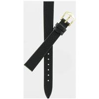 Authentic Hirsch 13mm Black Saddle Leather watch band