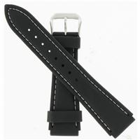 Authentic Hadley-Roma 20mm Black Rubber White Stitching watch band