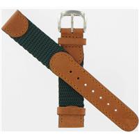 Authentic Hadley-Roma 18mm Green/Tan Nylon/Leather watch band