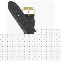 Authentic Speidel 20mm Black Padded Gator Gold Tone Buckle watch band