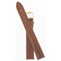 Authentic Speidel 16mm Brown Padded Gator Gold Tone Buckle watch band